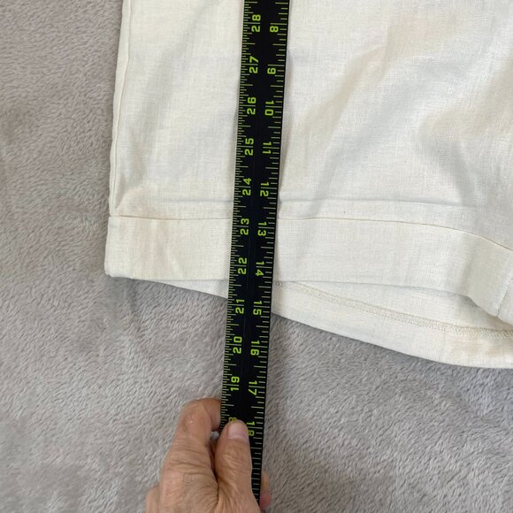 APT 9 Women's Torie Shorts Size 10 Beige Linen Blend Casual Summer Cuffed Pocket - Picture 3 of 9